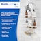 Kenney Mfg Rust-Resistant Metal & Bamboo 2-Tier Hanging Shower Caddy, 24in H x 11in W x 4.5in D, White KN614140PS - alternate 4